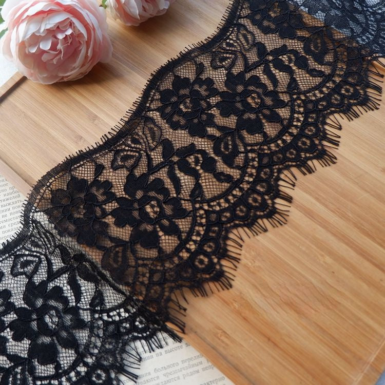 White Black Lace Trims Width 10-12 cm LT0215-Lace Fabric Shop