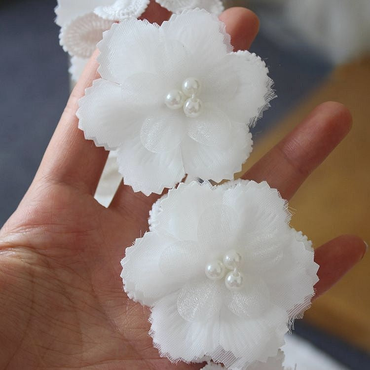 3D Beaded Floral Lace Trimming BT0053-Lace Fabric Shop