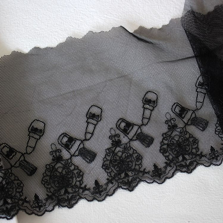 Embroidery Lipstick Lace Trim Width 15 cm CL0081-Lace Fabric Shop