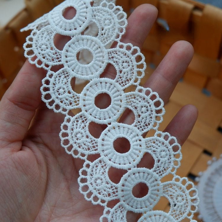 White Clothes Hem Lace Trim Decoration LT0233-Lace Fabric Shop