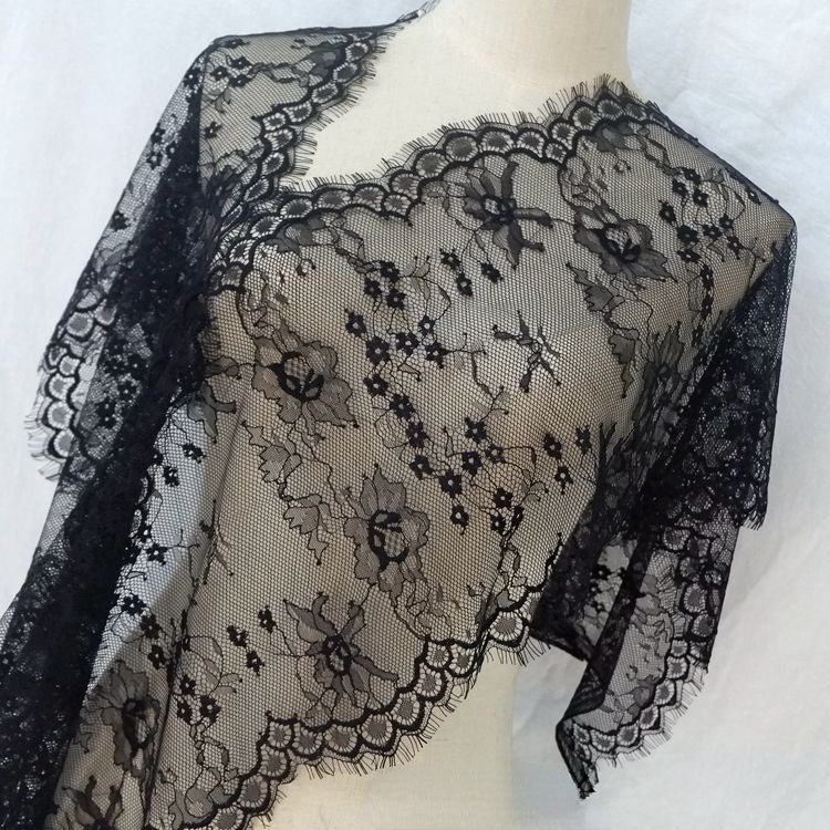 Eyelash Lace Trim Width 17-36 cm LT0058-Lace Fabric Shop