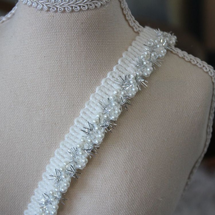 Beaded Cotton Lace Trims Coat Hem BT0098-Lace Fabric Shop