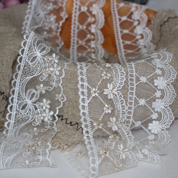Embroidery Tulle Width 5-6 cm TF0011-Lace Fabric Shop