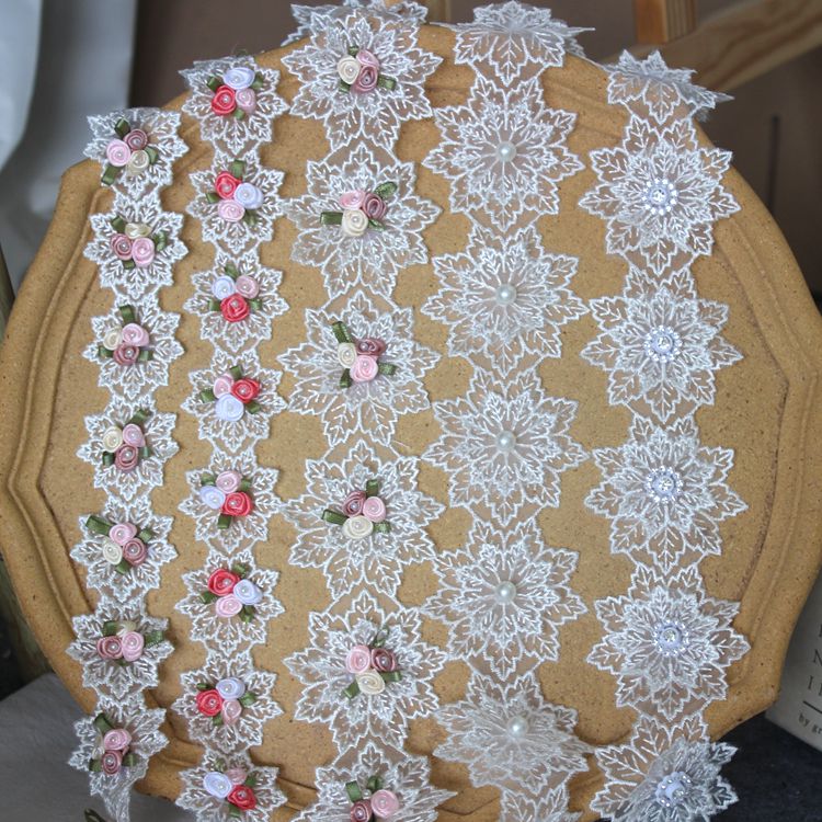 Beaded Floral Lace Trim Dress Decoration BT0068-Lace Fabric Shop