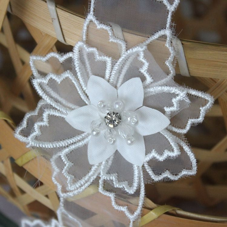 3D Rhinestone Beaded Lace Trims Fabric BT0033-Lace Fabric Shop