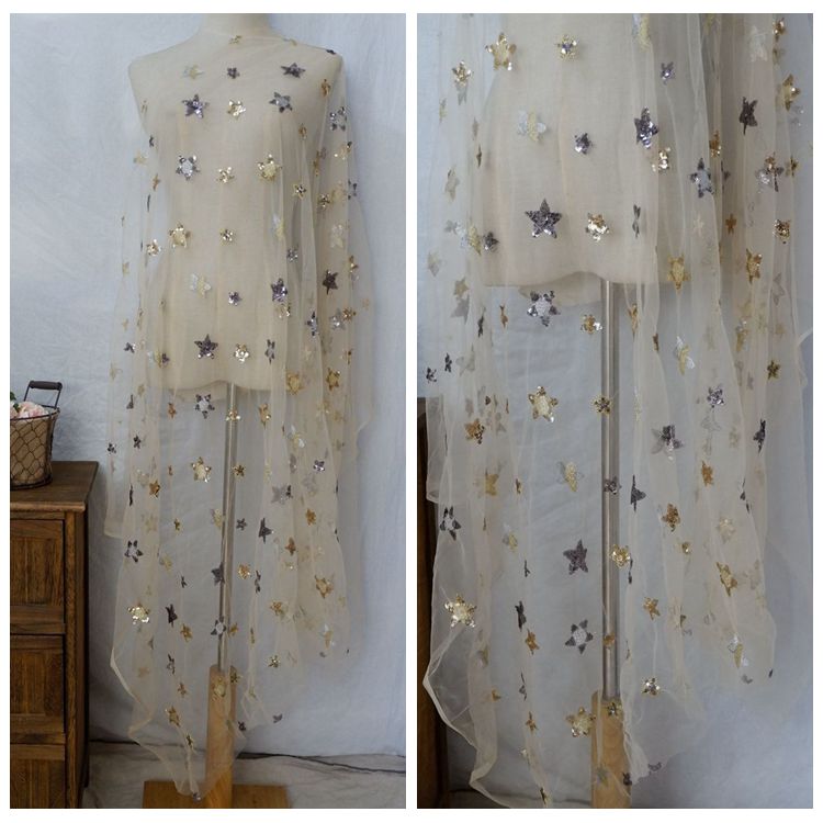 Sequins Embroidery Tulle Width 155cm TF0038-Lace Fabric Shop