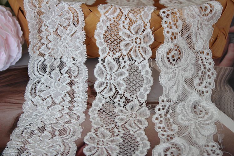 Elastic Stretch Lace Trim Width 7 cm LT0379-Lace Fabric Shop