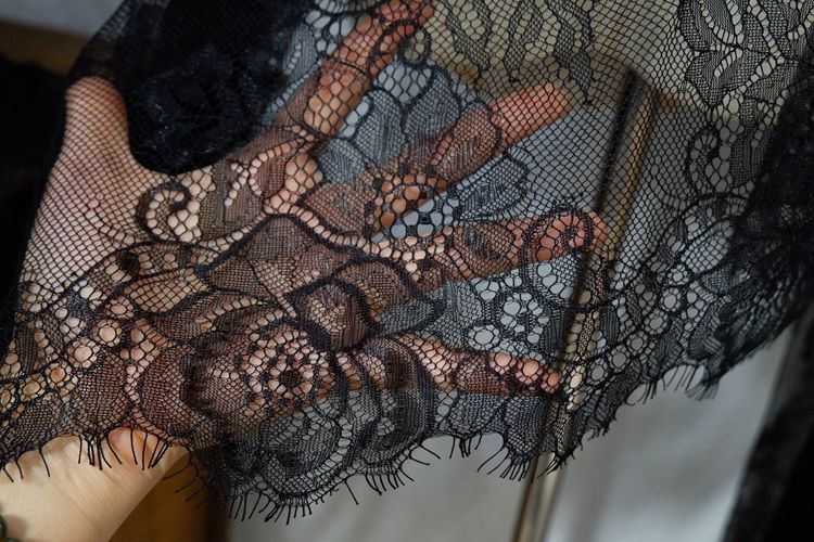 Thin Chantilly Lace Width 70 cm CHL0012-Lace Fabric Shop