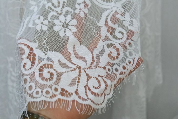 Chantilly Lace Trim Black Width 66 cm CHL0115-Lace Fabric Shop