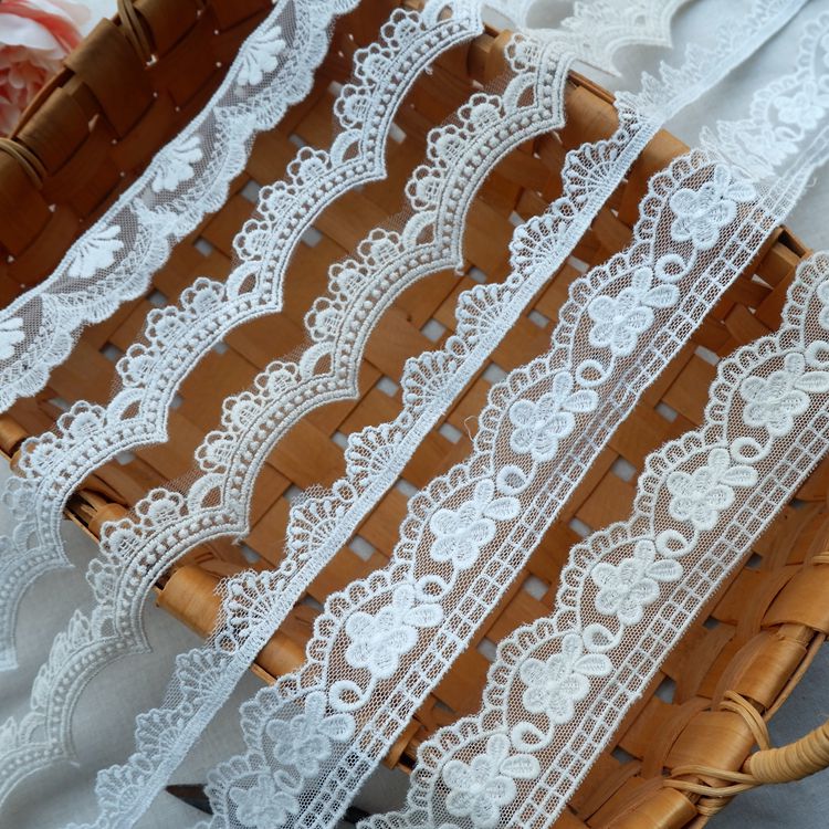 Embroidery Tulle Trim Width 1-3 cm TF0051-Lace Fabric Shop