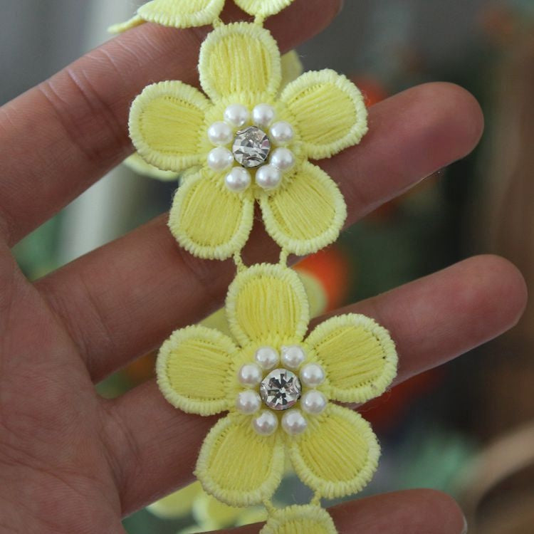 Beaded Color Lace Floral Trimming BT0020-Lace Fabric Shop