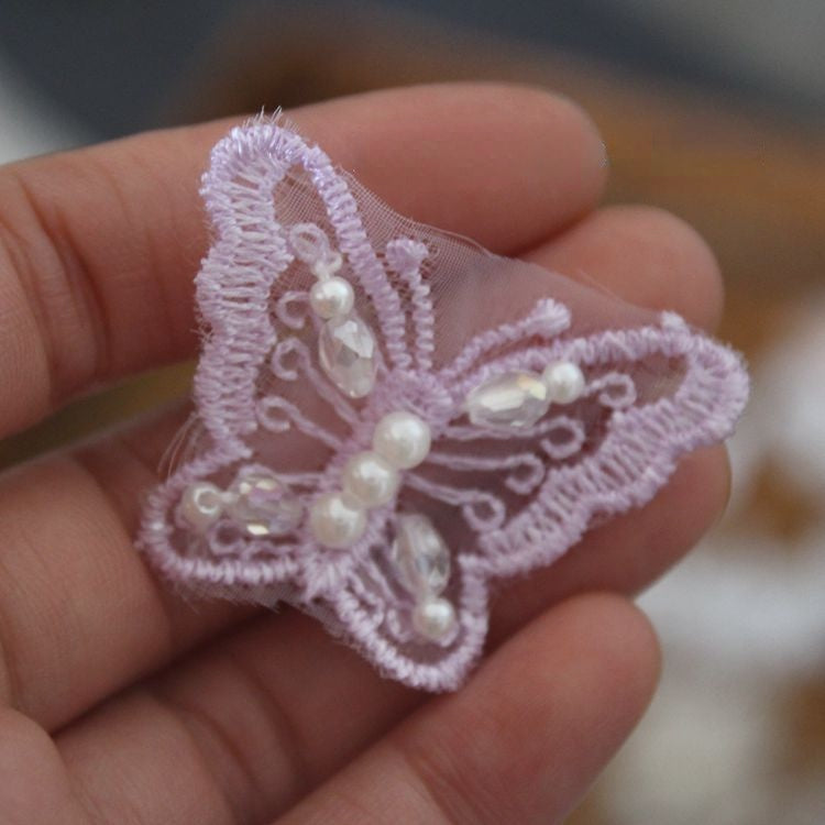 3D Lace Beaded Trims Single Floral BT0013-Lace Fabric Shop