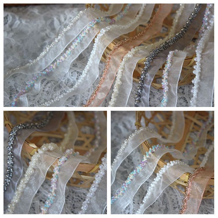 Colorful Beaded Lace Trim Mesh Belt BT0103-Lace Fabric Shop