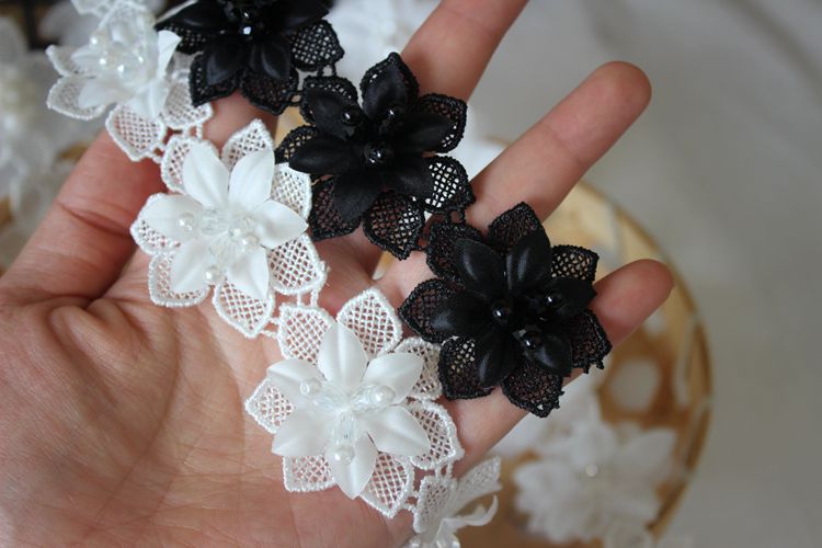 Luxury Embroidery Beaded Lace Trim Floral BT0116-Lace Fabric Shop