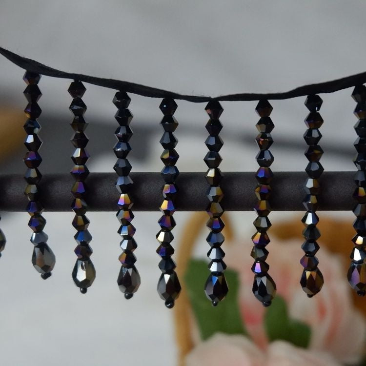 Ribbon Glass Beaded Lace Trims BT0026-Lace Fabric Shop