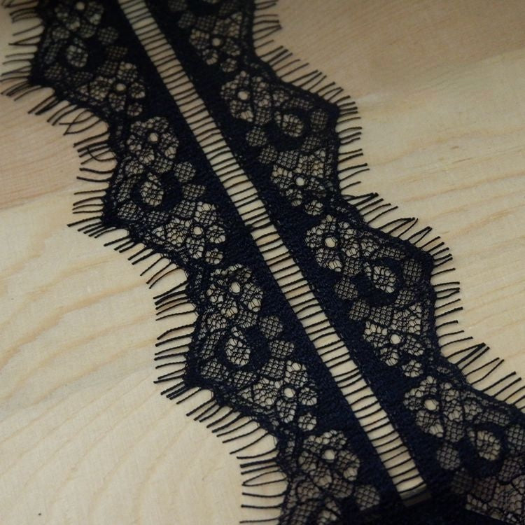 Golden Chantilly Color Lace Width 8 cm CL0007-Lace Fabric Shop