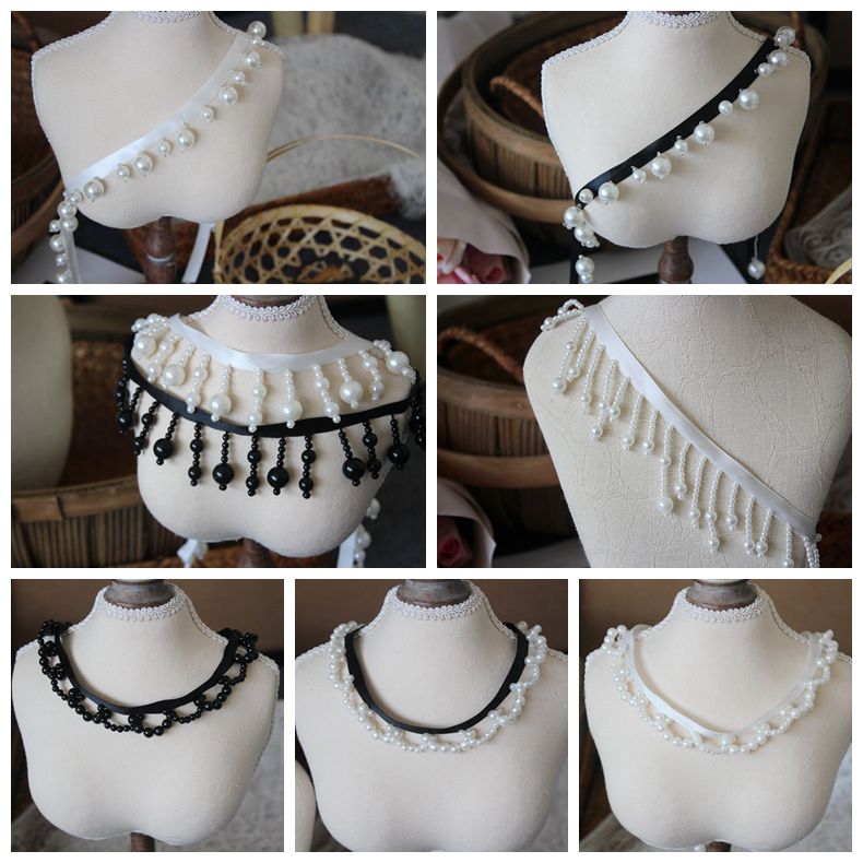 Pearl Tassel Beaded Lace Ribbon Trim Fabric BT0104-Lace Fabric Shop