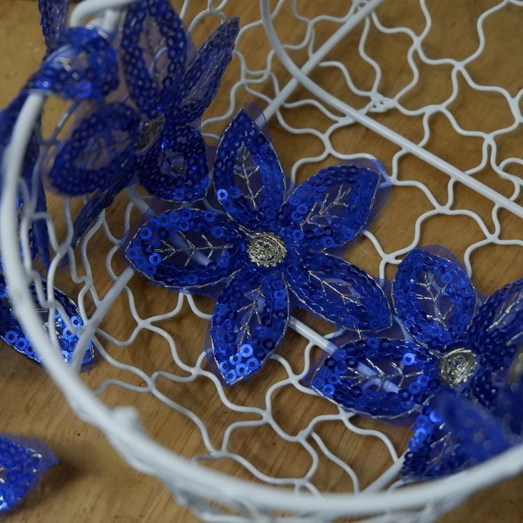 Sequins Beaded Floral Lace Trim BT0041-Lace Fabric Shop