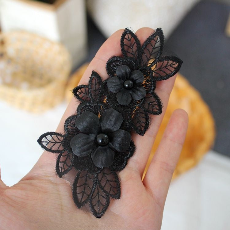 Beads Lace Trimming Single Flower BT0011-Lace Fabric Shop