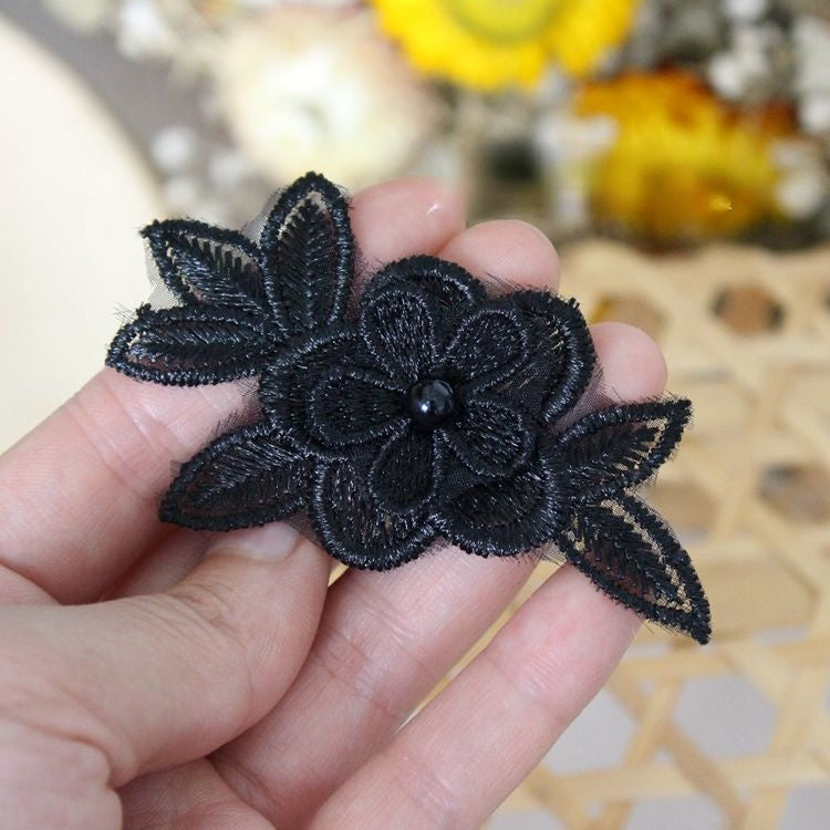 Lace Bead Trimming Single Floral BT0030-Lace Fabric Shop