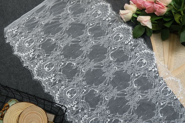 Wide Lace Material Trims Width 41-46 cm LT0302-Lace Fabric Shop