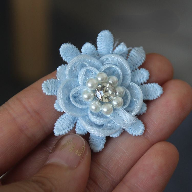 3D Beaded Lace Trim Single Flower BT0001-Lace Fabric Shop