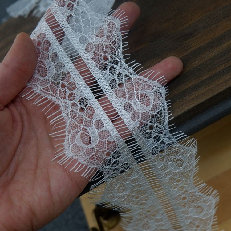 Golden Chantilly Color Lace Width 8 cm CL0007-Lace Fabric Shop