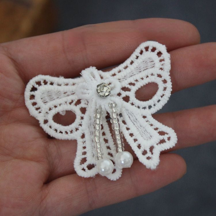 3D Lace Beaded Trims Single Floral BT0013-Lace Fabric Shop