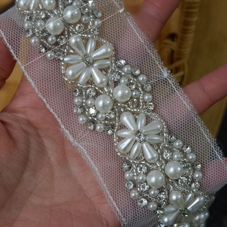 Ribbon Beading Lace Trim Fabrics BT0024-Lace Fabric Shop