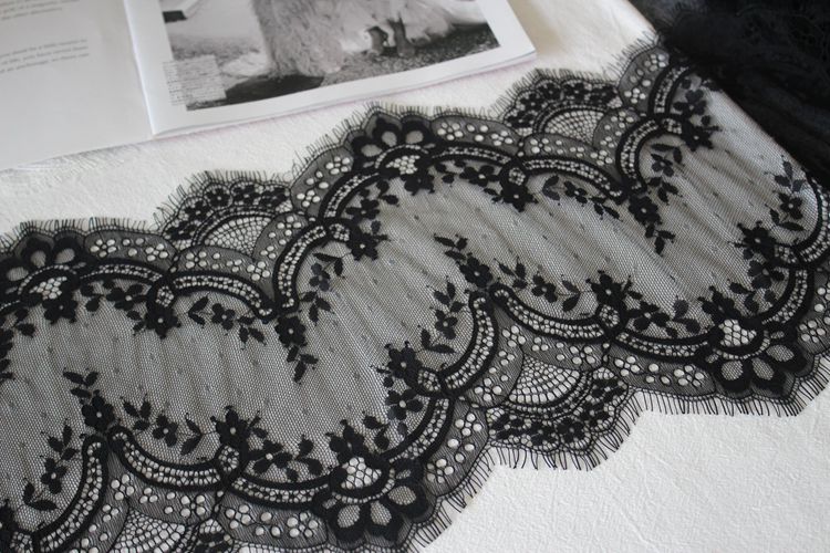 Golden Lace Fabric Width 24-30 cm CL0060-Lace Fabric Shop