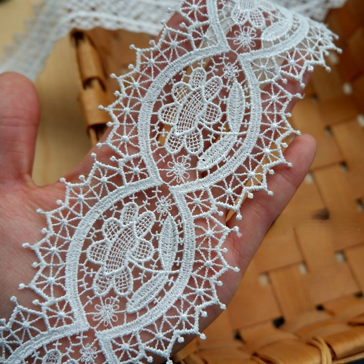 White Lace Trims Width 4-11 cm LT0138-Lace Fabric Shop