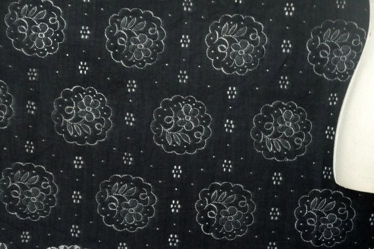 Cotton Eyelet Fabric Width 150 cm EF0001-Lace Fabric Shop