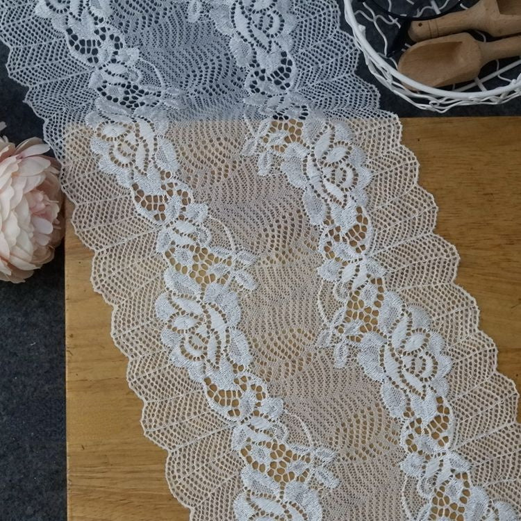 Wedding Stretch Lace Trim Material 15-22 cm LT0260-Lace Fabric Shop