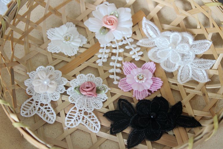 Lace Bead Trimming Single Floral BT0030-Lace Fabric Shop