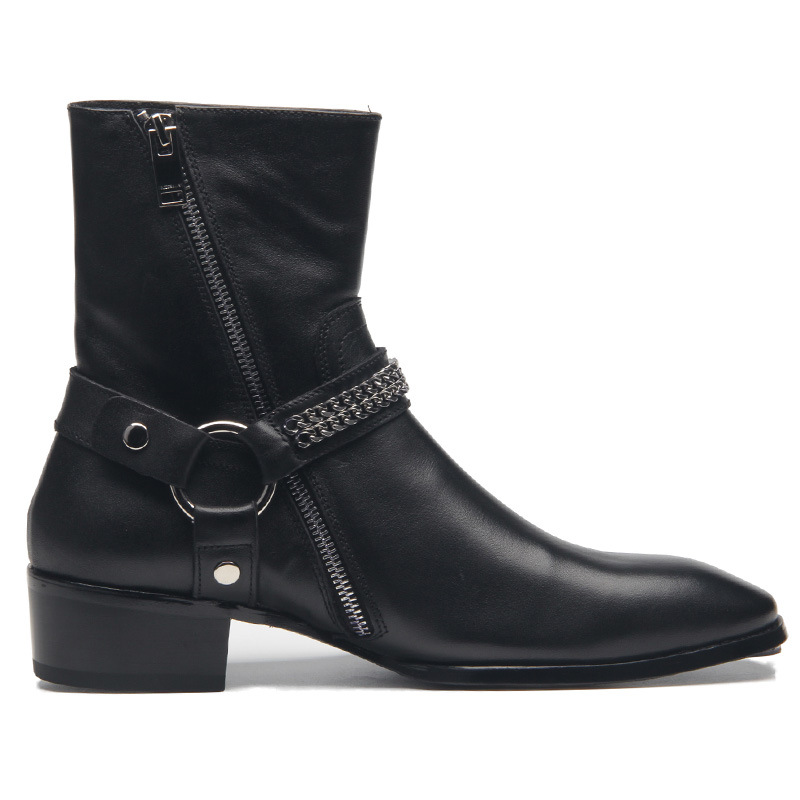 Chain High Street Leather Chelsea Boots