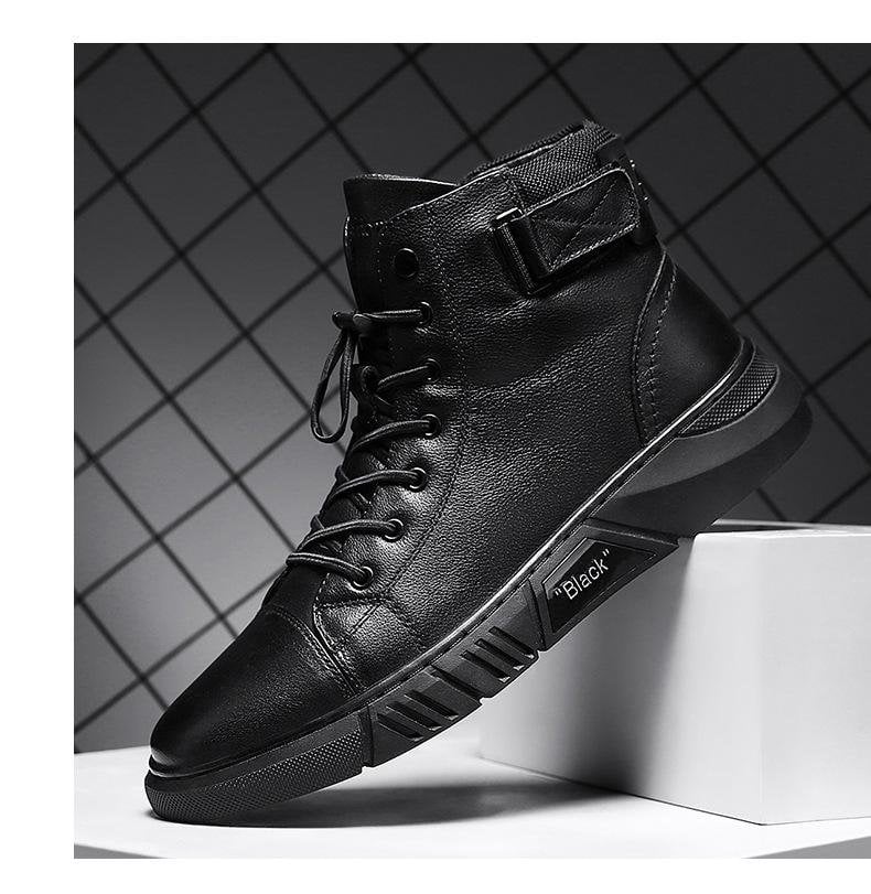 (The 2nd 50%OFF) Italian High-top Lace Up Martin Leather Boots