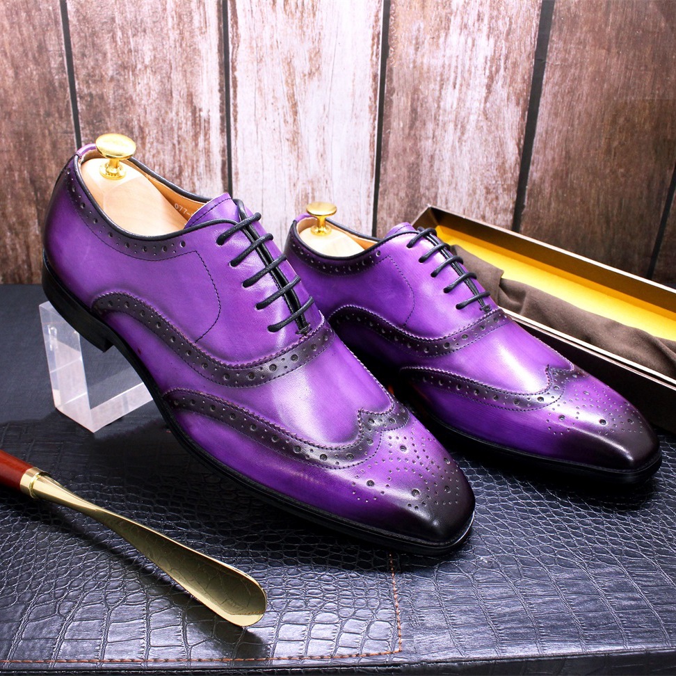 [Copy]Italian color-block handmade oxford shoes