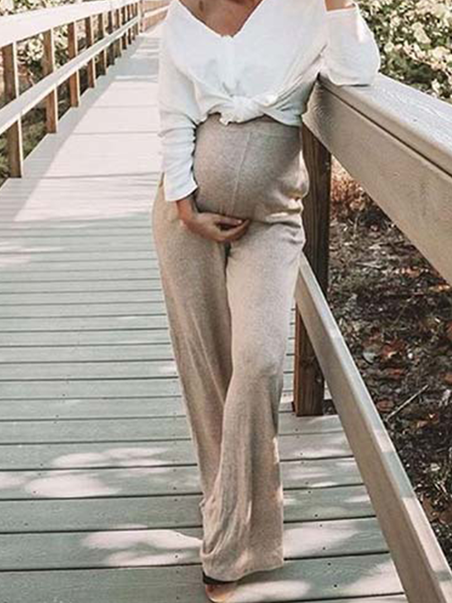 Maternity Fashion Casual Split Trousers