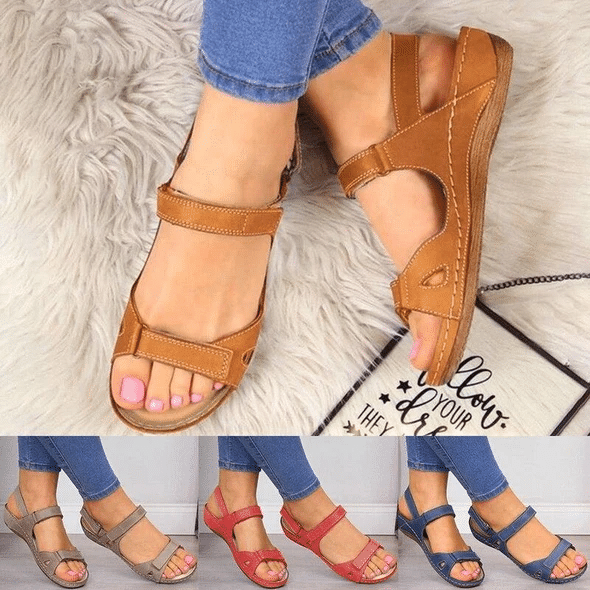  Premium Faux Leather Women Sandals 4 Colors
