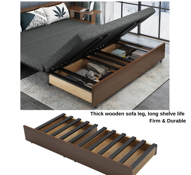 Sofá cama plegable de madera multifuncional para el hogar