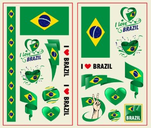 World Cup 2022-Brazil flag waterproof tattoo stickers