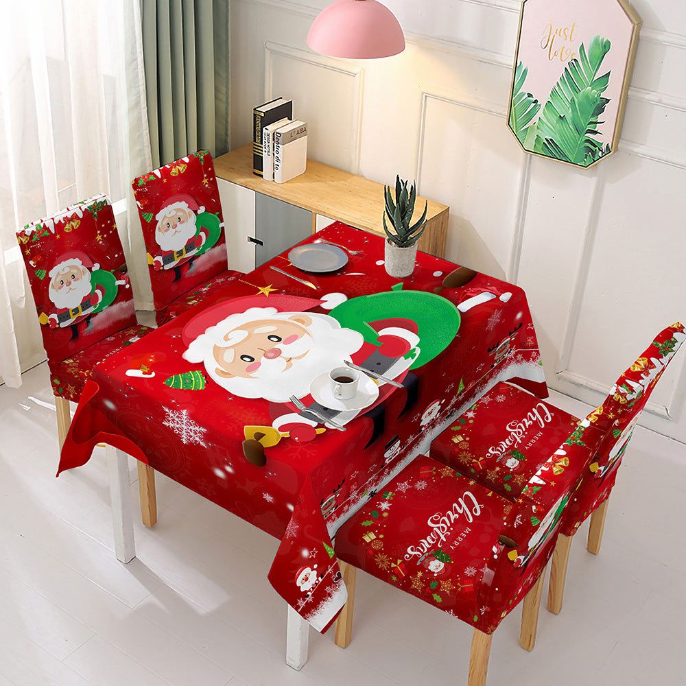 🎅Promoción navideña 50 % de descuento: mantel navideño para decoración de fundas de sillas