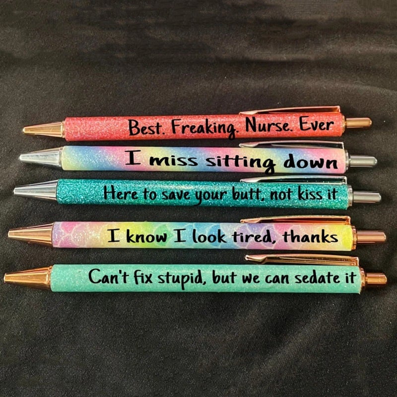 🔥Last Day 49%Off -Swear Word Daily Pen Set (Funny black ink Pens)