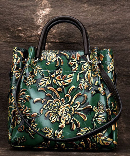 green hand bags