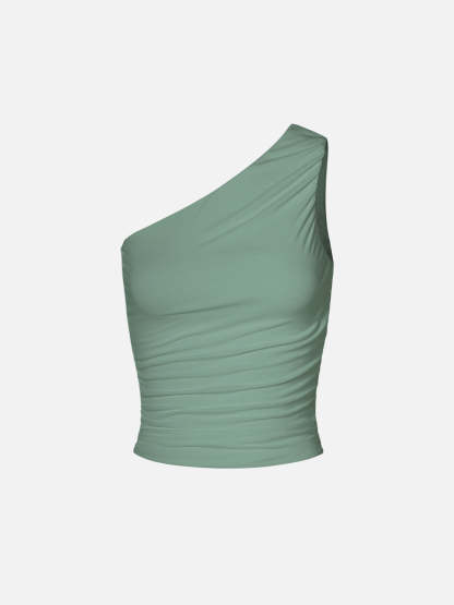 Eco-SkinKiss® Contour Ruched One Shoulder Tank