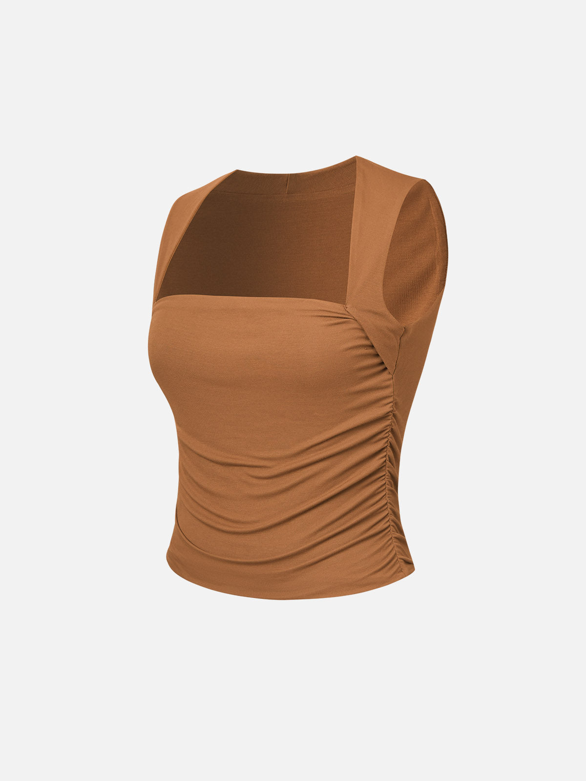 Ruched Tapered Square Neck Tank