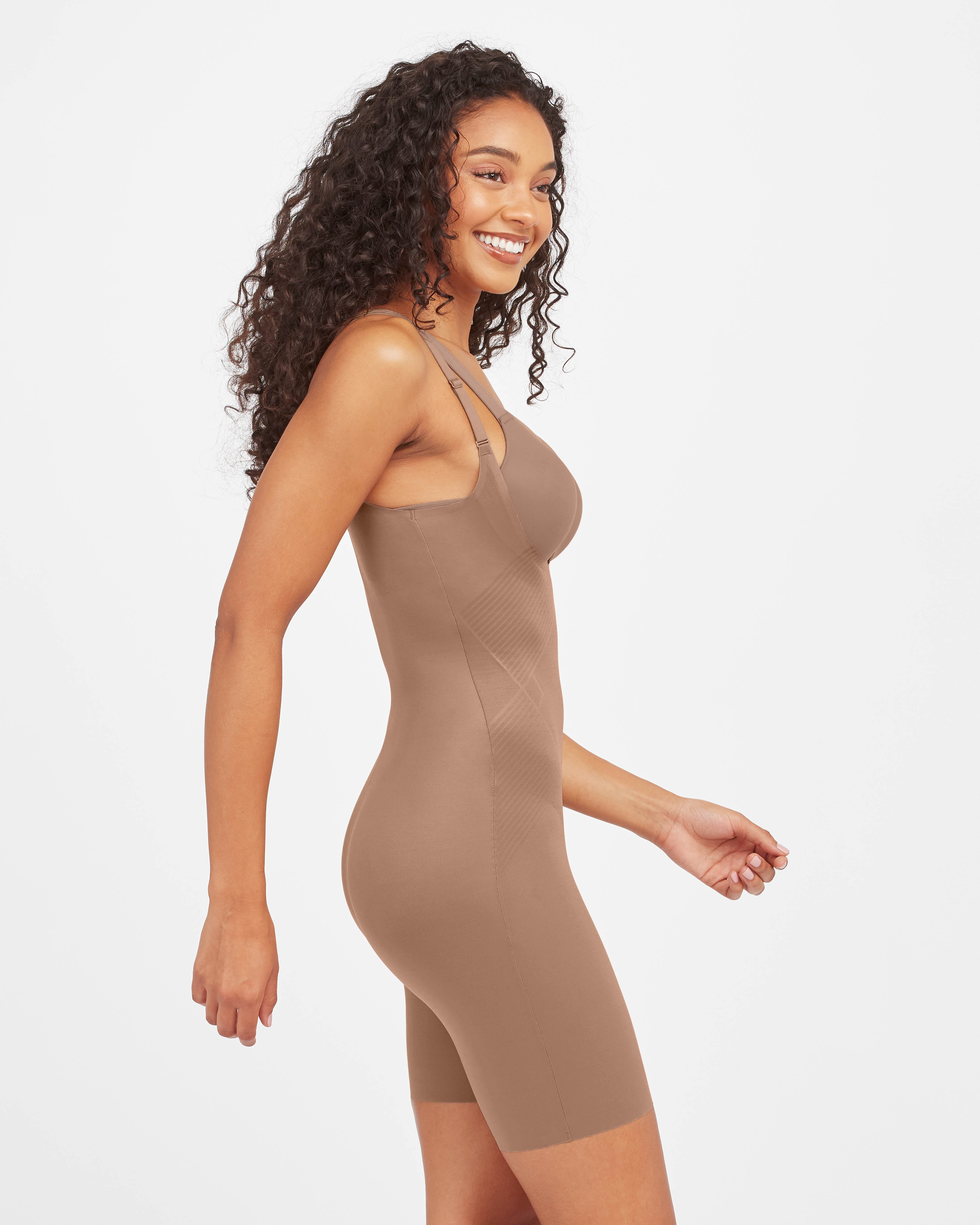 Open-Bust Mid-Thigh Bodysuit