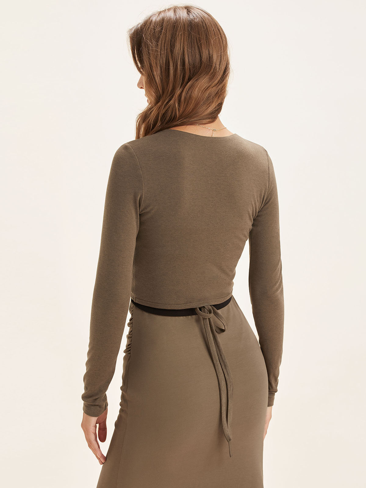 Wool Cropped Wrap Cardigan