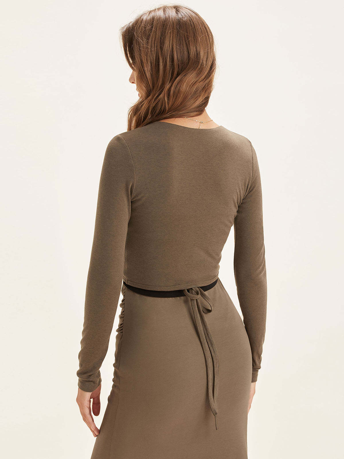 Wool Cropped Wrap Cardigan