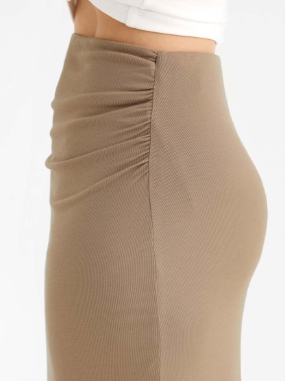 Eco-SkinKiss® Ruched Side Mermaid Maxi Skirt